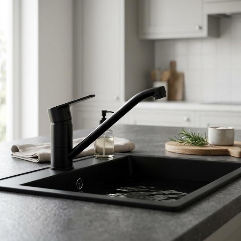 Aquanello Casa Lage Eenhendel Keukenkraan Zwart BL-1203-CS
